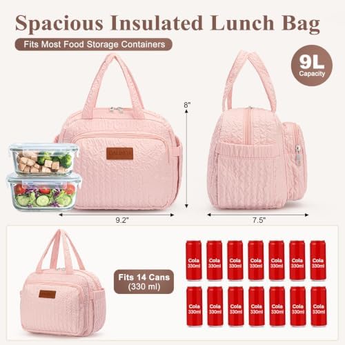 DALINDA Lunch Box Lunch Bag for Women Men, Insulated Lunch Bags, Reusable Bubble Crinkle Cute Lunchbox Lunchbag Small Cooler Tote Bag for Work, Travel, Picnic, Camping