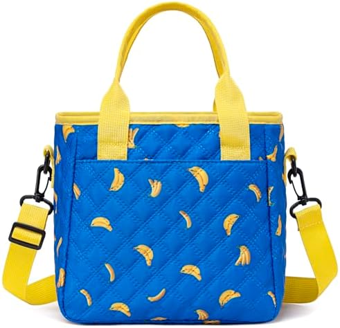 TuErCao Cute Banana Lunch Box for Women Lunch Bags for Work Small Insulated LunchBag for Picnic Travel Shopping, Portable Lightweight Ultrasonic Soft Touch LunchTote for Young Ladies