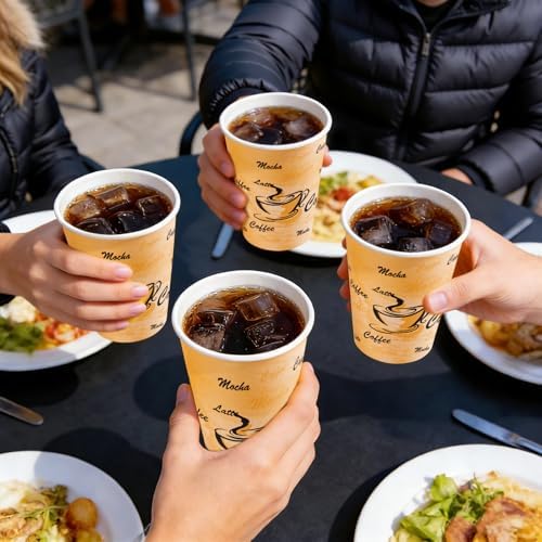 Lamosi 500 Pack 12 oz Coffee Cups, Disposable Paper Cups No Lids