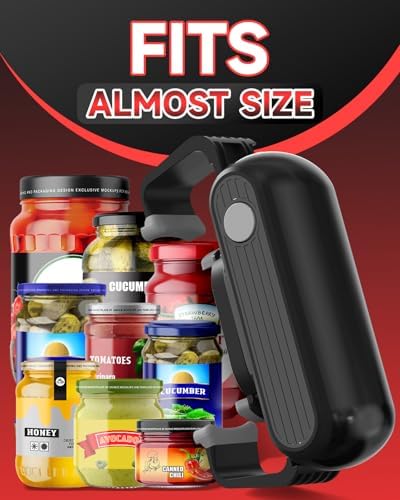 Electric Jar Opener for Seniors with Arthritis, Automatic Jar Opener for Weak Hands, High Torque Battery Operated Bottle Opener, Hands Free Jar Opener Kitchen Gadget for Screw-Top Glass Jars