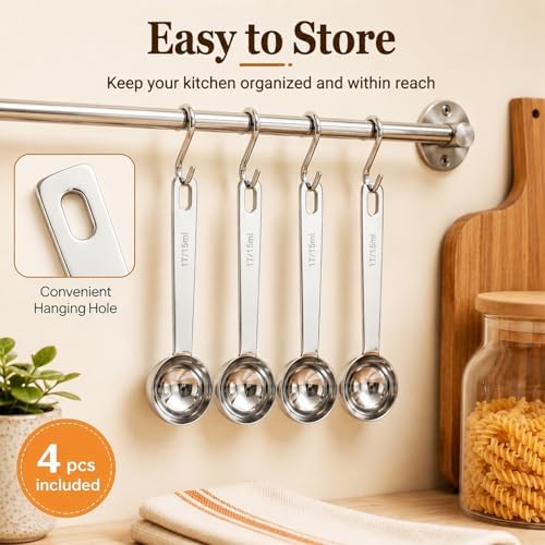 Coffee Scoop Set for Ground Coffee, 15ml & 30ml, 1 & 2 Tbsp, 4 Pack