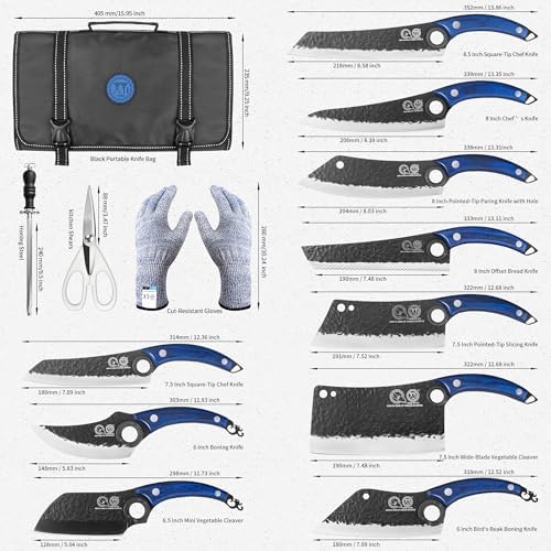 XYJ Portable Kitchen Knife Set with Bag,Tools,Slicing Chef's Knives