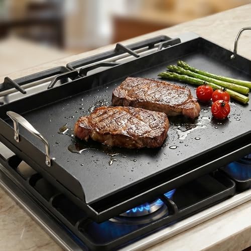 25 x 16 Inch Cast Iron Griddle for Gas Grill with Tool Kit