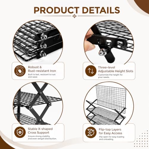 4 Tier Collapsible Cooling Rack for Baking, Tiered & Stackable