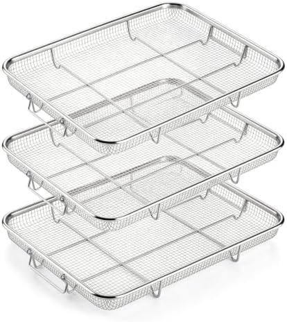 P&P CHEF 16.9 Inch Air Fryer Basket for Oven, Air Fryer Rack, 3 Pieces