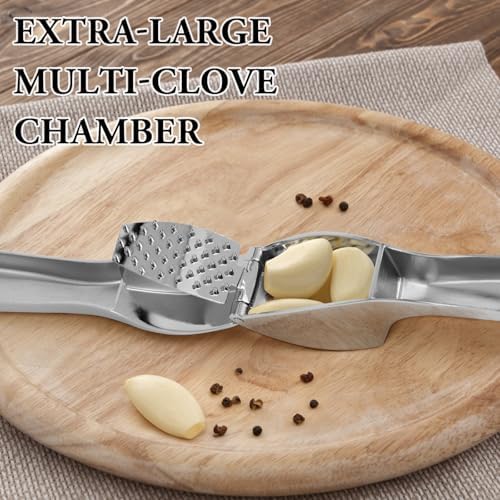 Garlic Press Crusher Mincer, Heavy Duty Kitchen Tool, Dishwasher Safe