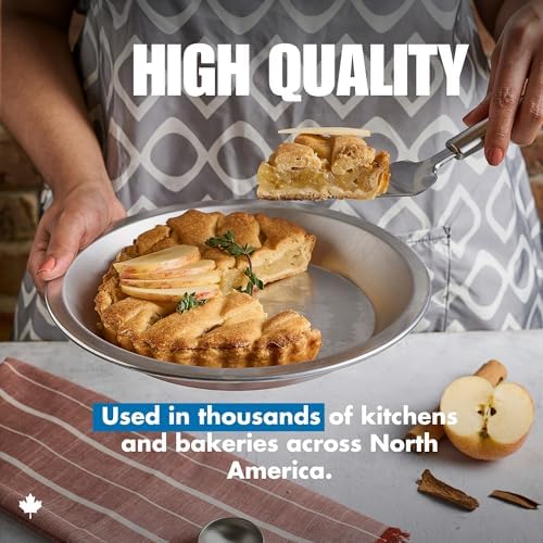 Norjac 9 Inch Pie Pan, 6 Pack, 1.25 Inch Deep, Round Aluminum Baking Pans for Oven, Rust-Free, Durable, Made in Canada
