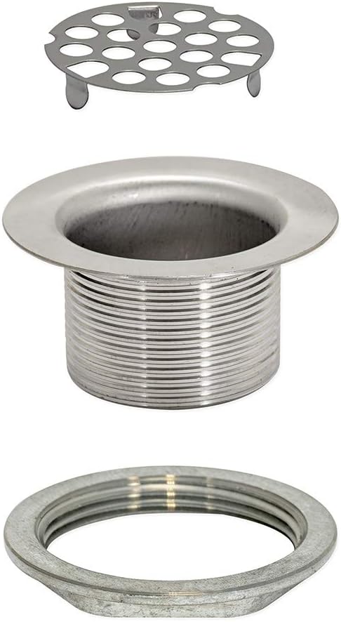 EZ-FLO Stainless Steel Flat Top Duplex Strainer with Flange, 1-7/8 to 2-1/4 Inch Sink Opening, Die Cast Nut, 30043