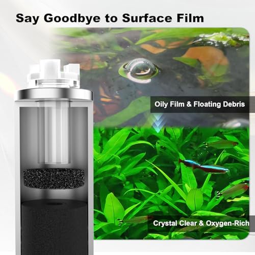 FZONE Aquarium Surface Skimmer with 4-Speed Controller for Planted Tanks