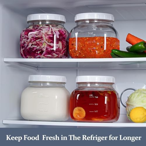 0.6Gal Airtight Glass Jar with Lid, Wide Mouth Mason Jar for Storage, 2 Pcs