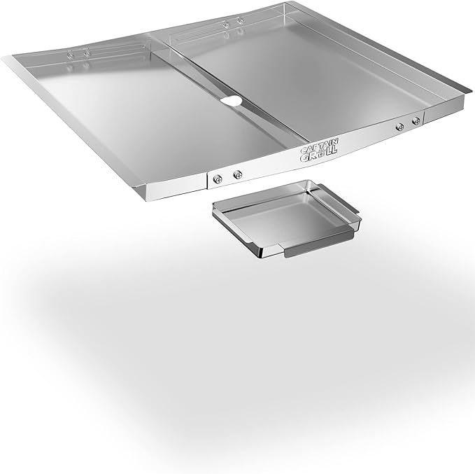 Grease Tray with Catch Pan - Dyna Glo Grill Replacement Parts, Adjustable Stainless Drip Pan for Gas Grill Models from Dyna Glo, Nexgrill, Expert Grill, Kenmore, BHG and More (Width 18"-24")