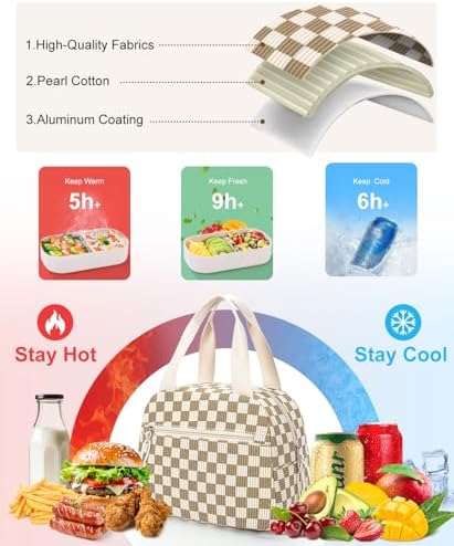 Lunch Bag for Women, Corduroy Large Insulated Lunch Box
