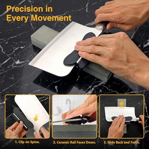 4-in-1 Knife Sharpening Angle Guide 2 Pack – Multifunctional Whetstone Tool with 12° 14° 18° 30° – Non-Slip Ceramic Protector for Kitchen Chef Hunting Knives