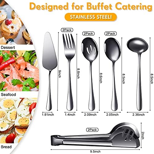 Patelai Serving Utensils Set, Black, 10 Pieces
