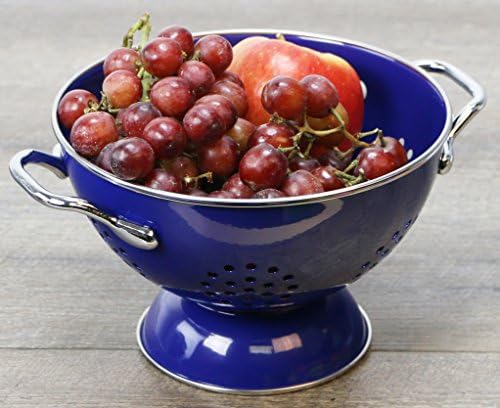 Calypso Basics by Reston Lloyd Powder Coated Enameled Colander, 1.5 Quart, Indigo,8705