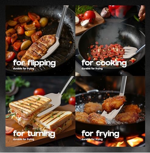BakeRoyal Silicone Spatula Set - Turner Spatulas Silicone Heat Resistant 600°F - Slotted & Solid Spatula for Cooking Fish, Eggs, Pancakes Flipper – Spatulas for kitchen use – Mist