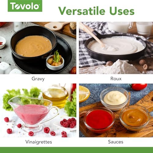 Tovolo Flat Whisk Stainless Steel 10” Gravy Whisk for Sauces Roux Batters, Large Kitchen Classic Dishwasher Safe Flat Bottom Whisker for Cooking Blending Mixing Stirring Whipping Beating Whisking