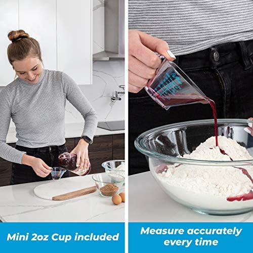 Liquid Measuring Cups with Spouts, 4-Piece Angled Plastic Set, 1 to 4 Cups