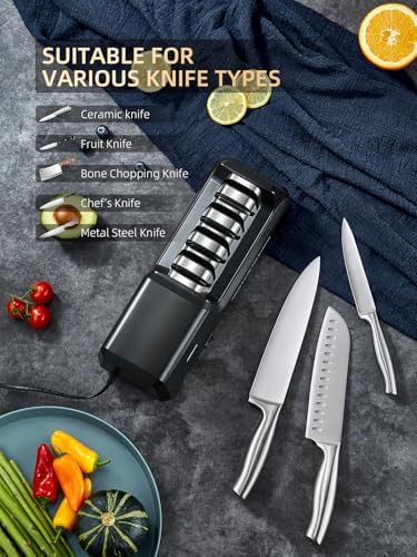 Reemix Electric Knife Sharpener with 4-Stage Sharpening