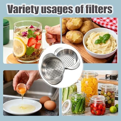 2 Pieces Stainless Steel Tuna Can Strainer - Food Grade Canning Colander For Regular And Wide-Neck Cans - Oil Drain Press For Tuna Beans Vegetables