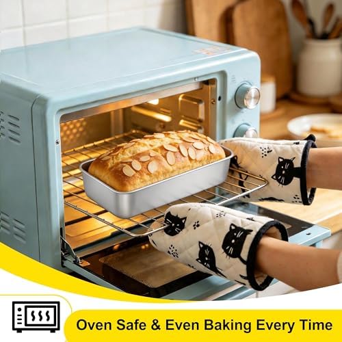 Homikit 6PCS Stainless Steel Loaf Pans for Baking Bread 9x5 Inch, Non Toxic