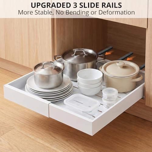 DOMNIU 2 Pack Pull Out Cabinet Organizers Expandable Width (12.4''-20.27'')
