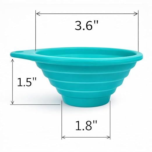 Collapsible Fine Mesh Strainer – Handy 4” Fold-Flat Silicone Funnel with Stainless Steel Filter for Loose Leaf Teas, Wine, Coffee Pour Over, Cocktail Making, Small Sieve, Kitchen, Camping & RV Life
