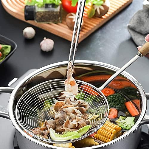 IQCWOOD Extra Large Spider Strainer with Wood Handle 7.9-Inch