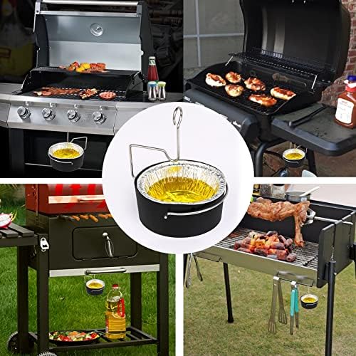 Uniflasy Grill Grease Tray Cup and Grease Clip fits CharBroil/Kenmore Gas Grill, Grease Tray with Aluminum Foil Liner (15Pack), Grease Catch Cup for Masterbuilt 30" & 40", Kenmore and More Grills