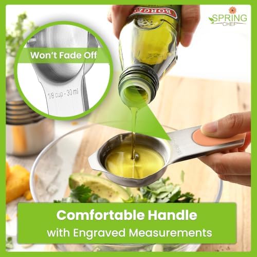 Spring Chef Magnetic Measuring Cups & Spoons Set of 15 w/Levelers, Pastel
