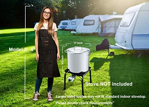 CONCORD Stainless Steel Stock Pot w/Steamer Basket. Cookware great for boiling and steaming (60 Quart)