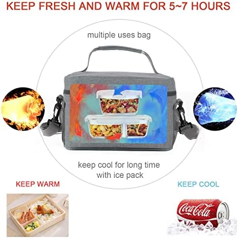 Lunch Bag for Men/Women, Insulated Reusable Lunch Box Leakproof Cooler Tote Bag Freezable with Adjustable Shoulder Strap for Office Work Picnic Beach(Grey)
