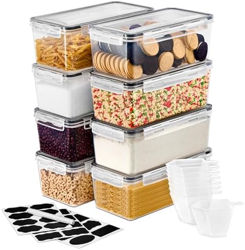 Sorbus Airtight Food Storage Containers, Plastic Pantry Bins (8 Pack)