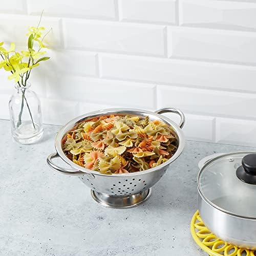 Home Basics Deep Colander Stainless Steel 3 Quart#44;