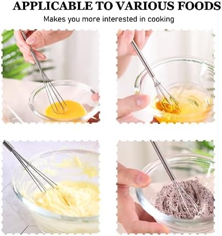NileHome Mini Whisks Stainless Steel Whisk Set - 5" 7"