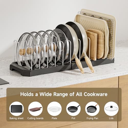 MUDEELA Pots and Pans Organizer under Cabinet, Black