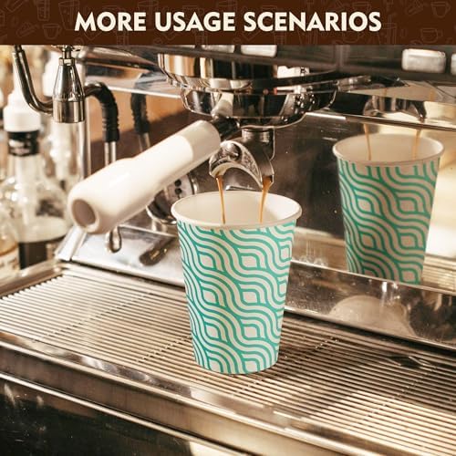 YEEHAW 16 oz Coffee Cups with Lids, Green, 100 Pack