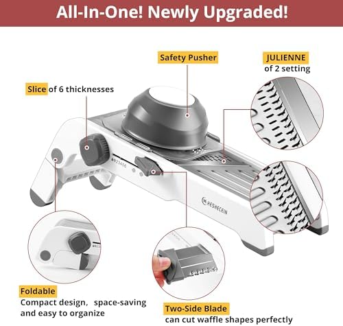 24-In-1 Mandoline Slicer for Kitchen-Stainless Steel Mandolin-Waffle Cutter