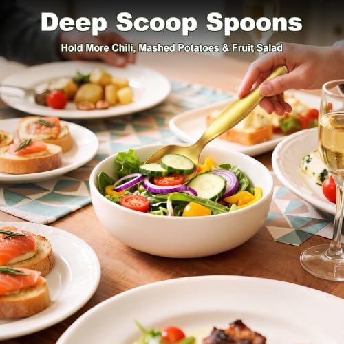 36Pcs Gold Disposable Serving Utensils Set, 9 Inch