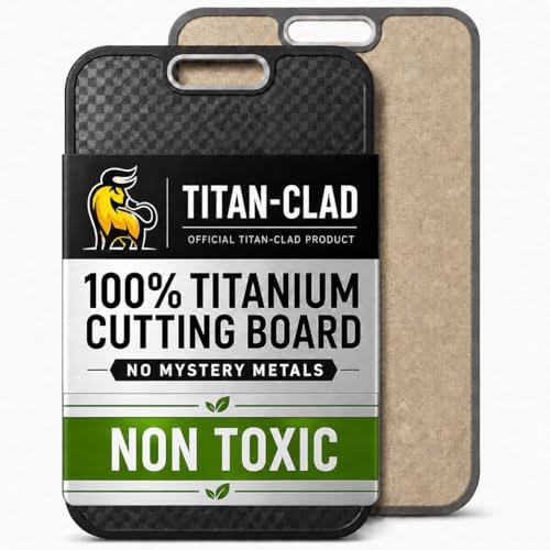 Titanium Cutting Board for Kitchen, Cutting Board Double Sided Food Grade, Pure Titanium and Wheat Straw PP, Scratch Resistant, Non Toxic Chopping Board, Dishwasher Safe, Easy to Clean Large Size