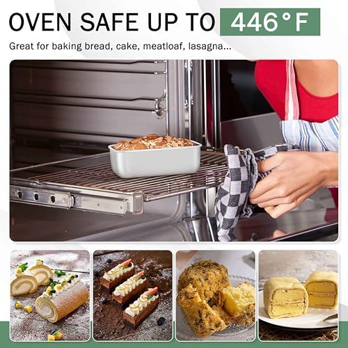 TeamFar Mini Loaf Pan, 6 PCS Stainless Steel Loaf Pans for Baking Bread
