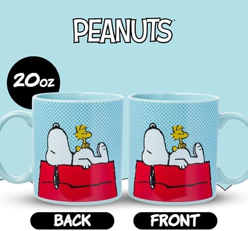 Silver Buffalo Peanuts Snoopy and Woodstock on House, Ceramic Mug, 20oz