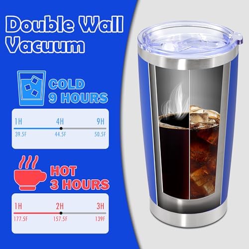 20oz Tumbler Stainless Steel Tumbler Coffee Tumbler with Lid Dark Blue, 1P