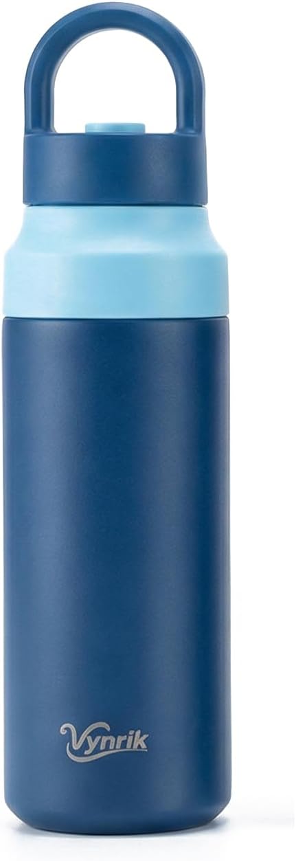 Blue Stainless Steel Water Bottle Insulated 20 oz Tumbler with Handle,Leak Proof Travel Bottles,Water Cup with Lids