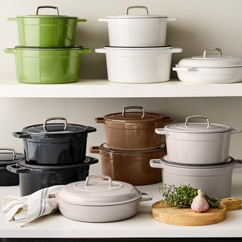 Martha by Martha Stewart 5 QT European Enameled Cast Iron Dutch Oven w/Lid - Bay Leaf