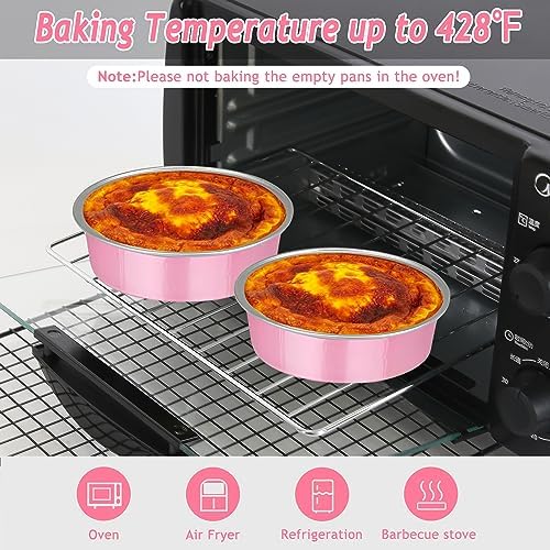 LNYZQUS 8oz Mini Pie Tins with Lids 50 Pack, 4 Inch Individual Cake Pans