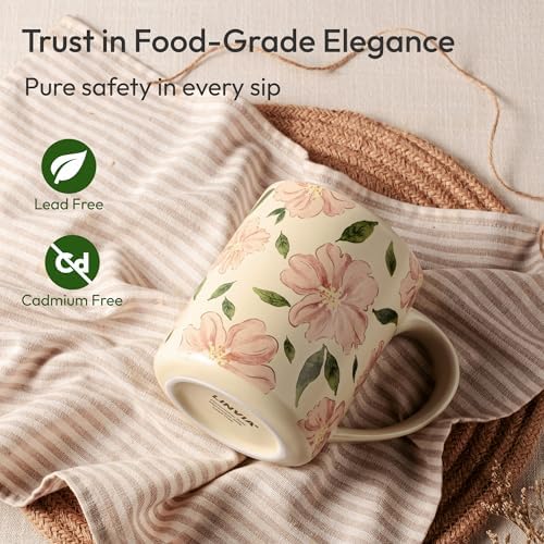 18 oz Large Ceramic Coffee Mug, Porcelain Tea Cup with Big Handle