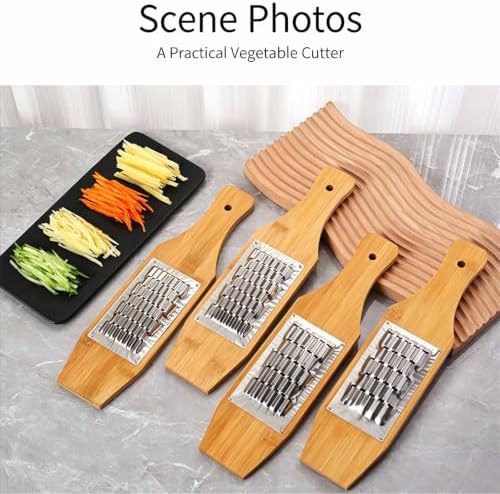 Bamboo Vegetable Grater Stainless Steel Zester Handheld Shredder For Carrot