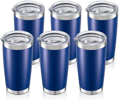 20oz Tumbler Bulk with Lid Stainless Steel Tumblers, 6 Pack