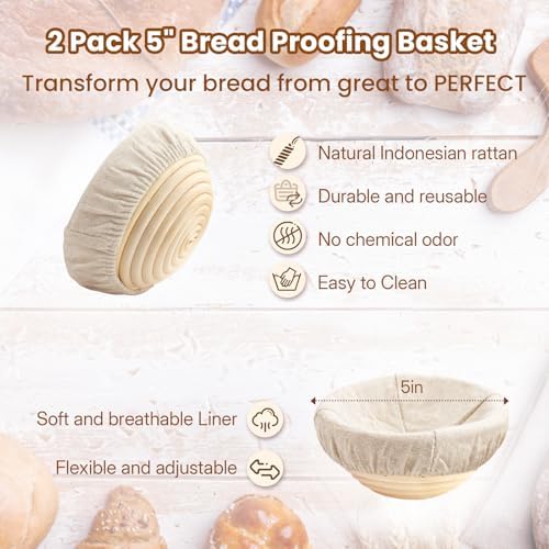 YONILL Mini Double Dutch Oven with Lid for Sourdough Bread Baking (White)